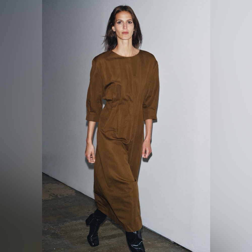 ZARA COLLECTION PLEATED MIDI DRESS